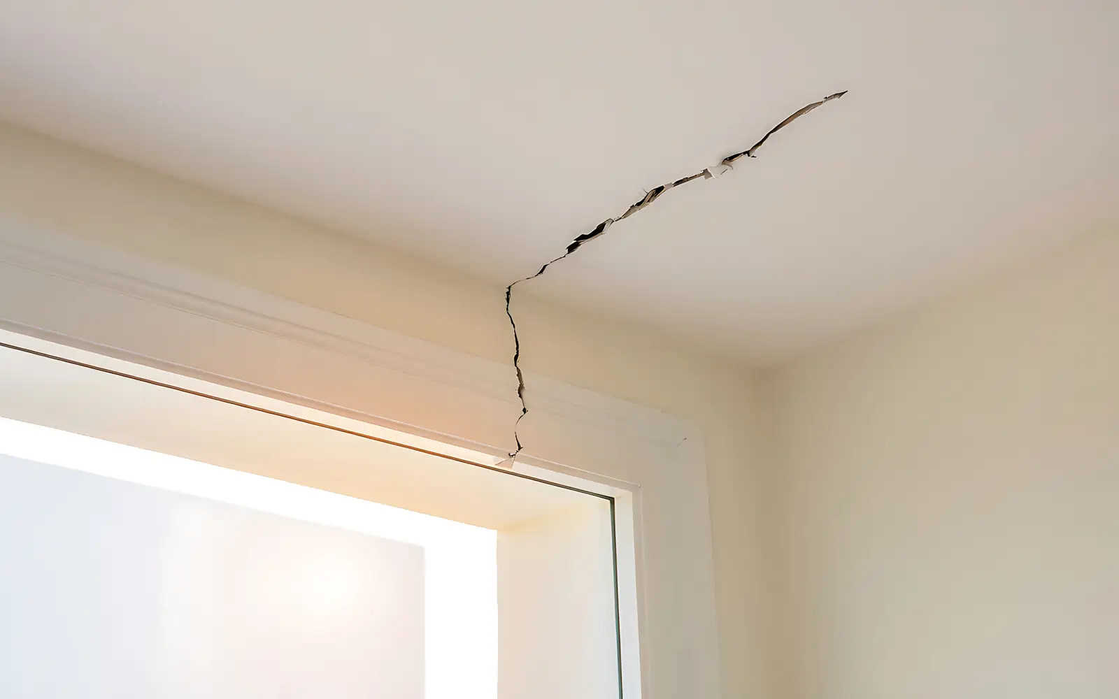 Riss im Übergang von Wand zu Decke