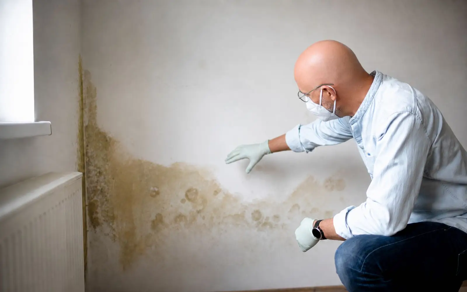 Untersuchung von Schimmel an einer Innenwand